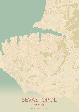 Sevastopol UA Vintage Map