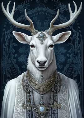 Fantasy White Deer Stag