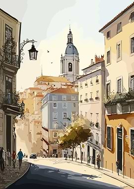 Lisbon Watercolor Portugal