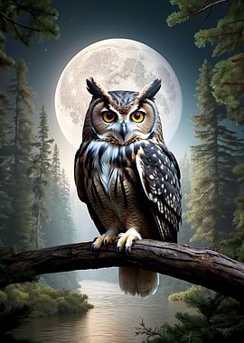 Owl Forest Moon