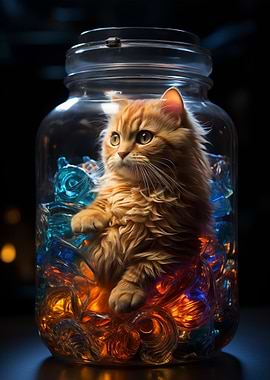 cat in bottle