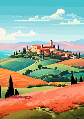 Italy Tuscany Travel Art
