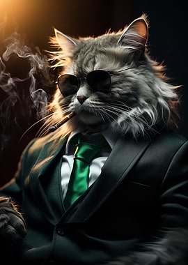 mafia cat in suit
