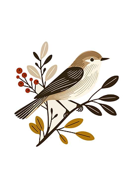 Bird Amongst the Berries