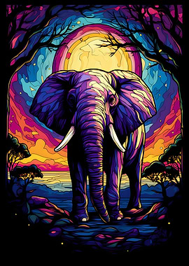 Elephant Running fast Wild