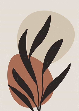 Retro Abstract Boho Leaf