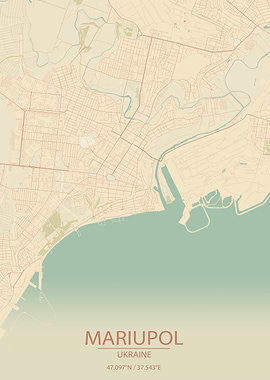 Mariupol UA Vintage Map