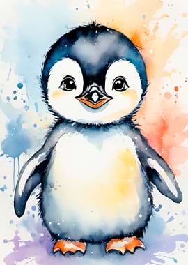 watercolor cute baby owl