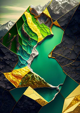 abstract Scenic nature lak