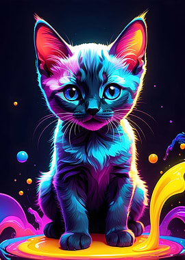Kitten Neon Cat