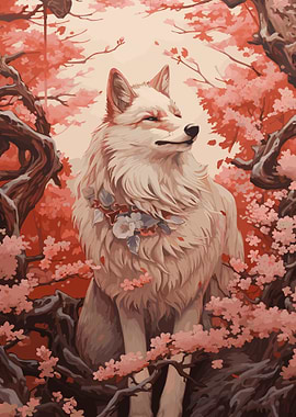 cherry blossom wolf