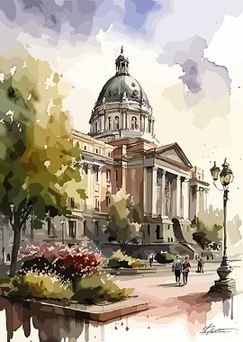 Sofia Bulgaria Watercolor