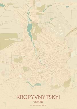 Kropyvnytskyi Vintage Map