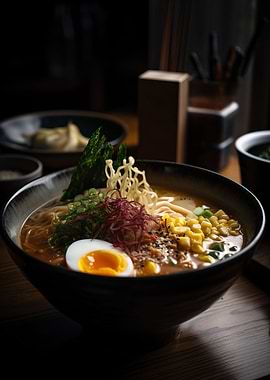 Asian pho noodle soup