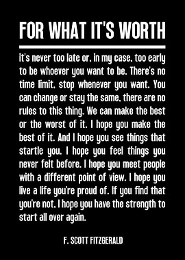F Scott Fitzgerald Quote