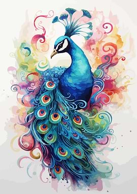 Peacock Watercolor