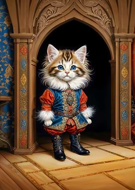 Cat in boots and camisole