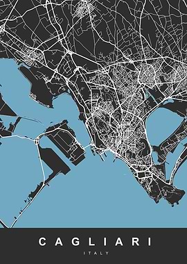 MAP CAGLIARI ITALY