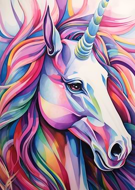 Unicorn Close Up Portrait