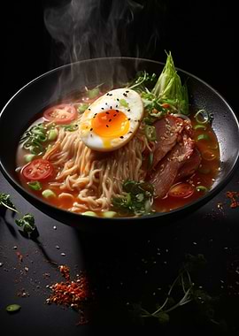 Asian pho noodle soup