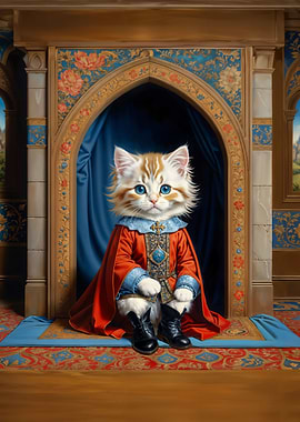 Cat in retro costume