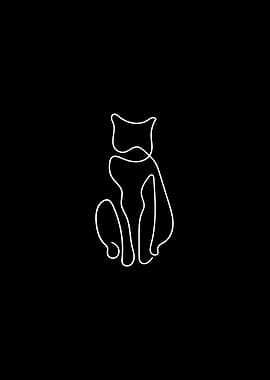 Minimal Cat Line Art