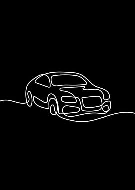 Minimalistic Car Line Art
