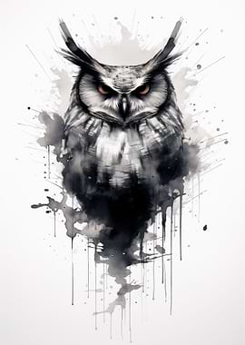 Owl Black And White