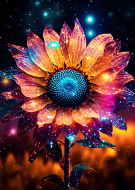 Sunflower Neon Cosmic glow