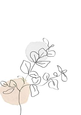 Botanical modern line art