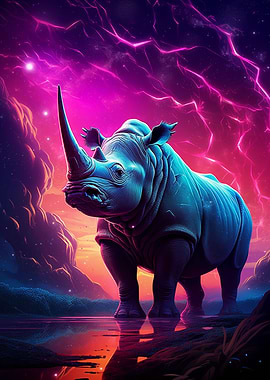 Synthwave Rhino
