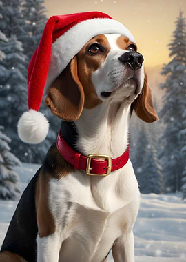 Beagle dog xmas