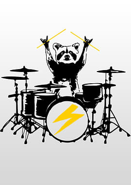 Raccoon Drummer