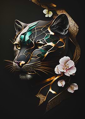 Vintage Flowers Panther