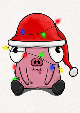 Piggy Claus lights his way