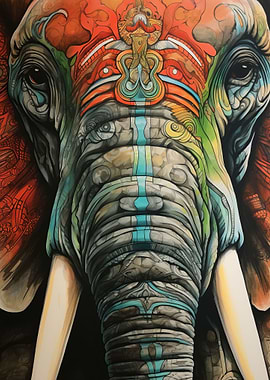 Elephant Close Up Portrait