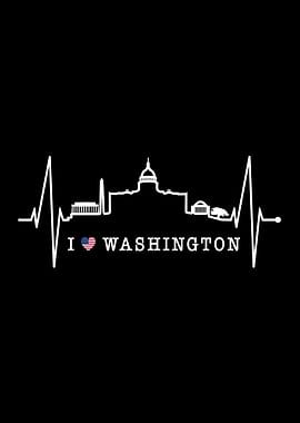 Washington Skyline Heart