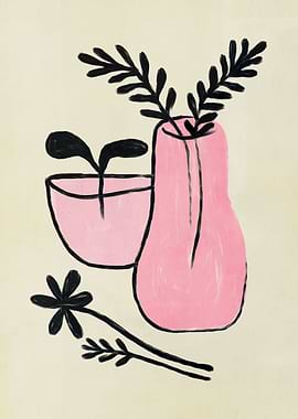 Pink Naive Pottery Art