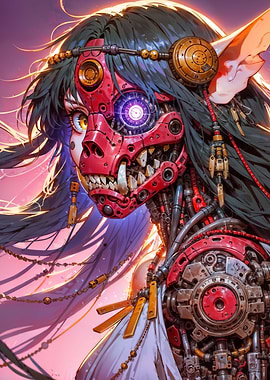 Woman cybernetic demon