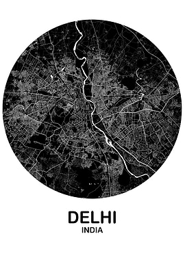 Delhi India Circular Map