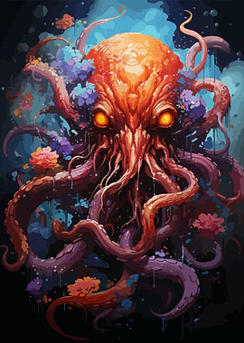 Ocean Kraken Watercolor