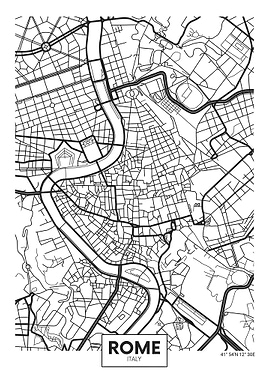 minimalistic rome map