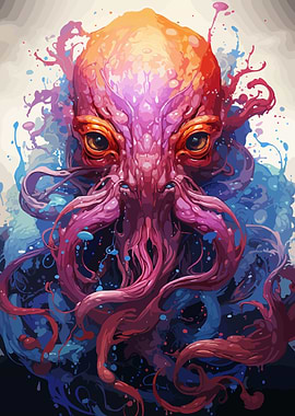 Sea Kraken Watercolor