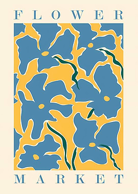 Flower market Blue yellow