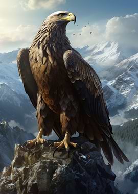 Eagle On Mountain Top