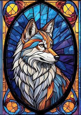 Wolf Stained Glass
