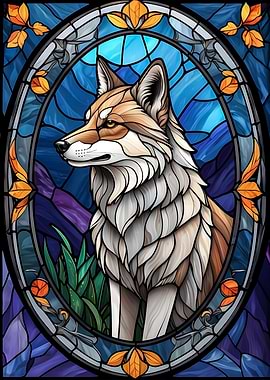 Wolf Stained Glass
