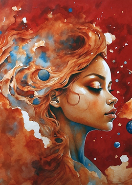 Celestial Goddess in Red