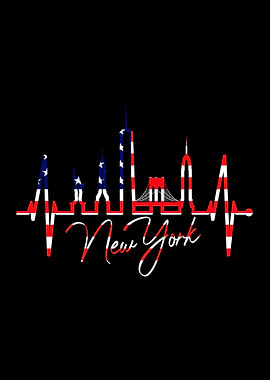 New York Skyline Heartbeat