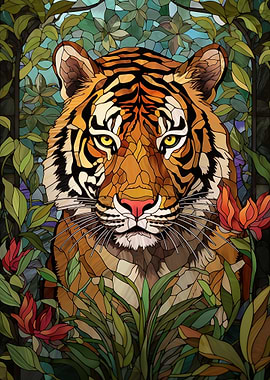 Tiger Stained Glass